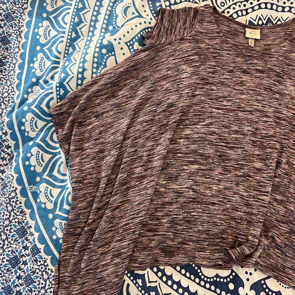 KNOX ROSE CAPE SHAWL SWEATER WOMEN SIZE XS EXTRA SMALL PURPLE PINK EUC 241 - Picture 5 of 13